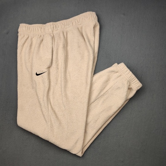 Nike Pants Womens Small Brown Plush Fleece Jogger Track Workout High Rise DD5110 - Picture 1 of 13